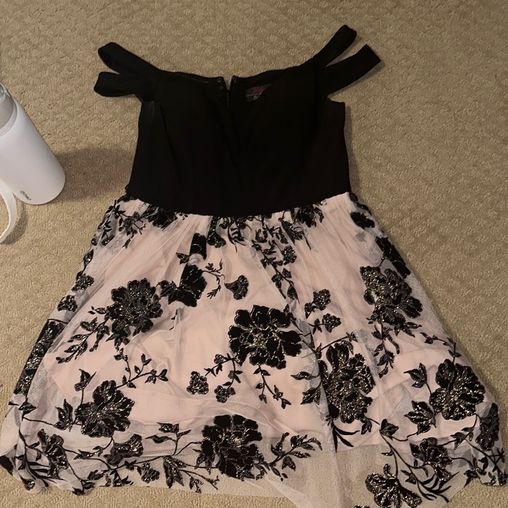 Cute, off the shoulder dress with deep V — only worn once!!!